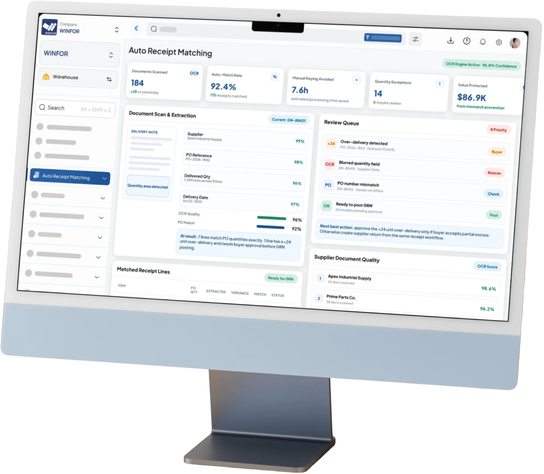 Dashboard Pencocokan Receipt